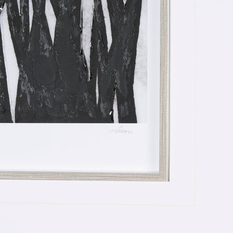 Floral Silhouette I by Mercana Studio Hand Embellished Textured Framed Art Print Matted under Glass by Mercana at Eve Furniture