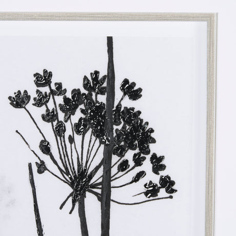 Floral Silhouette I by Mercana Studio Hand Embellished Textured Framed Art Print Matted under Glass by Mercana at Eve Furniture