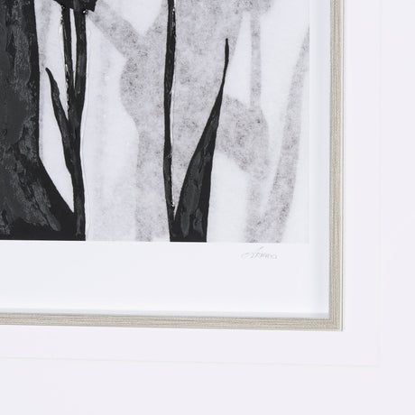 Floral Silhouette II by Mercana Studio Hand Embellished Textured Framed Art Print Matted under Glass by Mercana at Eve Furniture
