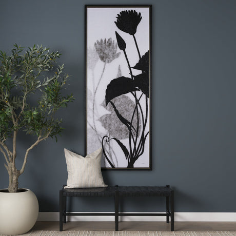 Floral Silhouette III by Mercana Studio a Hand Embellished Textured Framed Canvas by Mercana at Eve Furniture