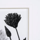 Floral Silhouette III by Mercana Studio Hand Embellished Textured Framed Art Print Matted under Glas by Mercana at Eve Furniture