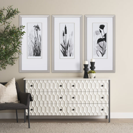 Floral Silhouette III by Mercana Studio Hand Embellished Textured Framed Art Print Matted under Glas by Mercana at Eve Furniture