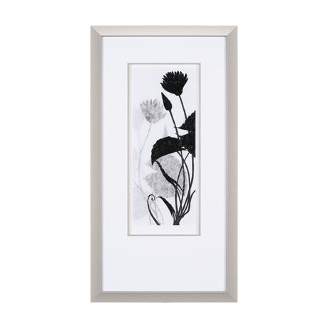Floral Silhouette III by Mercana Studio Hand Embellished Textured Framed Art Print Matted under Glas by Mercana at Eve Furniture