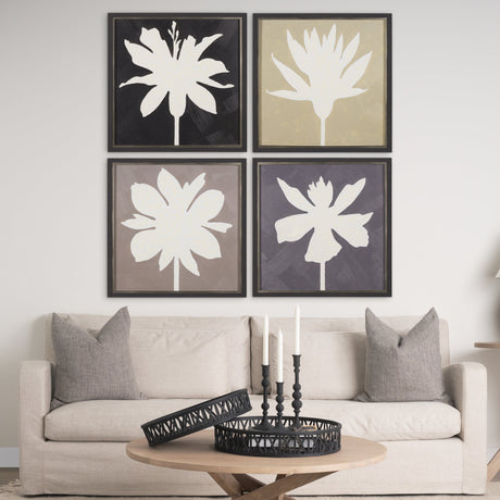 Floral Silhouettes I by Liz Jardine a Hand Embelished Textured Framed Art Print by Mercana at Eve Furniture