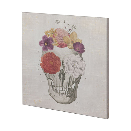 Floral Skull I by Mercana Studio a Hand Embellished Textured Canvas by Mercana at Eve Furniture
