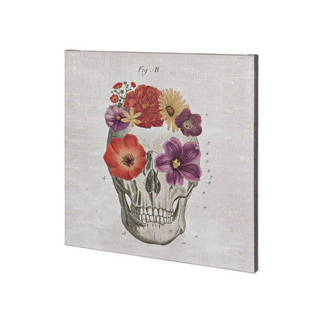 Floral Skull II by Mercana Studio a Hand Embellished Textured Canvas by Mercana at Eve Furniture