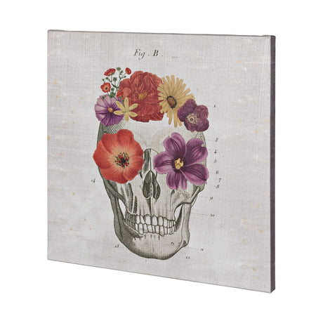 Floral Skull II by Mercana Studio a Hand Embellished Textured Canvas by Mercana at Eve Furniture