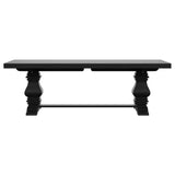Florence Antique Black Rectangular Planked Wood Top Pedestal Dining Table by Coaster at Eve Furniture