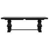 Florence Antique Black Rectangular Planked Wood Top Pedestal Dining Table by Coaster at Eve Furniture