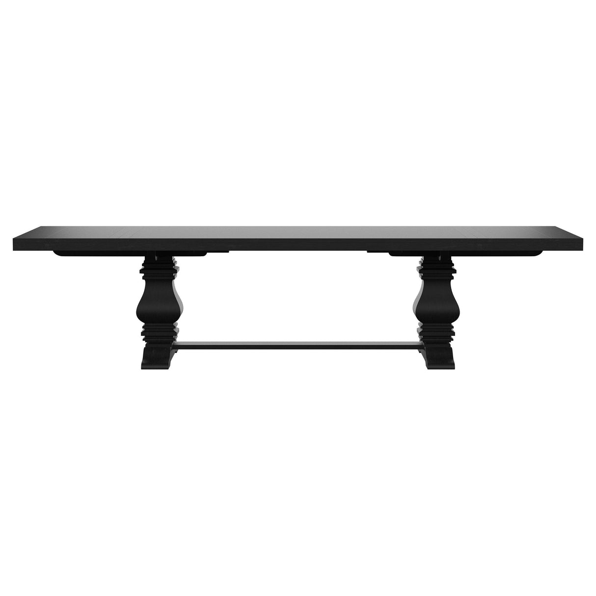 Florence Antique Black Rectangular Planked Wood Top Pedestal Dining Table by Coaster at Eve Furniture