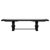 Florence Antique Black Rectangular Planked Wood Top Pedestal Dining Table by Coaster at Eve Furniture
