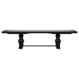 Florence Antique Black Rectangular Planked Wood Top Pedestal Dining Table by Coaster at Eve Furniture