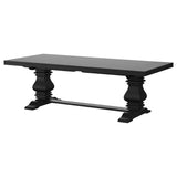 Florence Antique Black Rectangular Planked Wood Top Pedestal Dining Table by Coaster at Eve Furniture