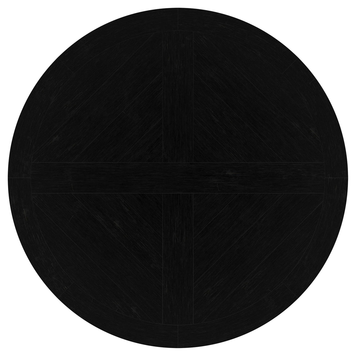 Florence Antique Black Round Pedestal Dining Table with Planked Wood Top by Coaster at Eve Furniture