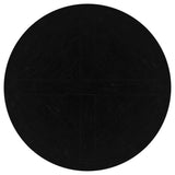 Florence Antique Black Round Pedestal Dining Table with Planked Wood Top by Coaster at Eve Furniture