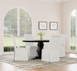 Florence Antique Black Round Pedestal Dining Table with Planked Wood Top by Coaster at Eve Furniture