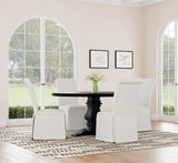 Florence Antique Black Round Pedestal Dining Table with Planked Wood Top by Coaster at Eve Furniture
