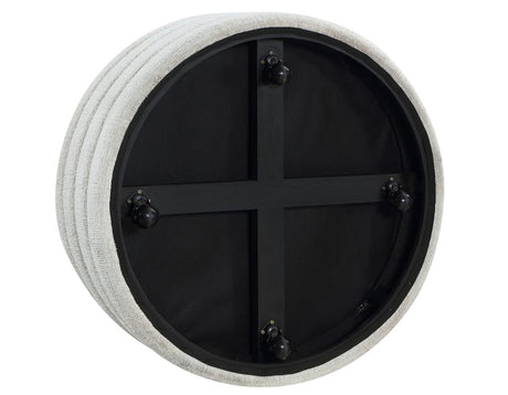 Florence Black Nesting Cocktail Table with Castered Ottoman by Steve Silver at Eve Furniture