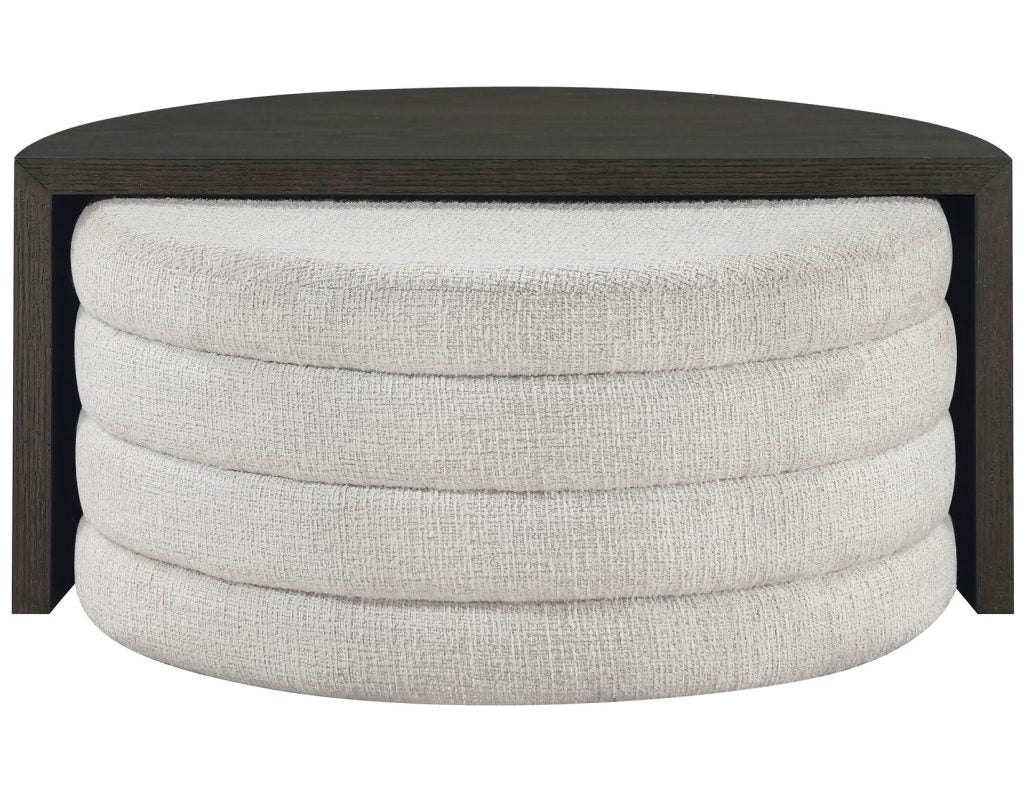 Florence Black Nesting Cocktail Table with Castered Ottoman by Steve Silver at Eve Furniture
