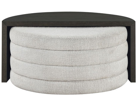 Florence Black Nesting Cocktail Table with Castered Ottoman by Steve Silver at Eve Furniture