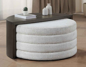 Florence Black Nesting Cocktail Table with Castered Ottoman by Steve Silver at Eve Furniture