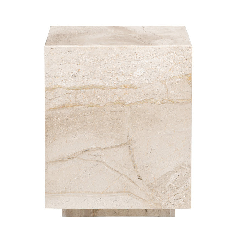 Florence Dyna Beige/Brown Dyna Marble End Table by Crestview at Eve Furniture