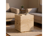 Florence Dyna Beige/Brown Dyna Marble End Table by Crestview at Eve Furniture