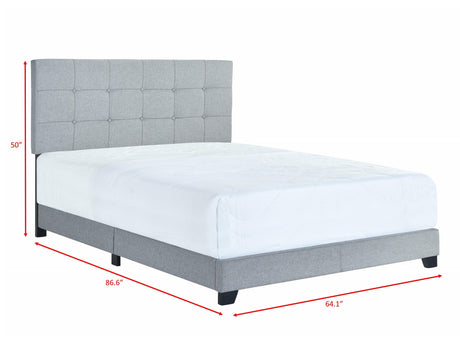 Florence Gray Twin Upholstered Bed by Crown Mark at Eve Furniture