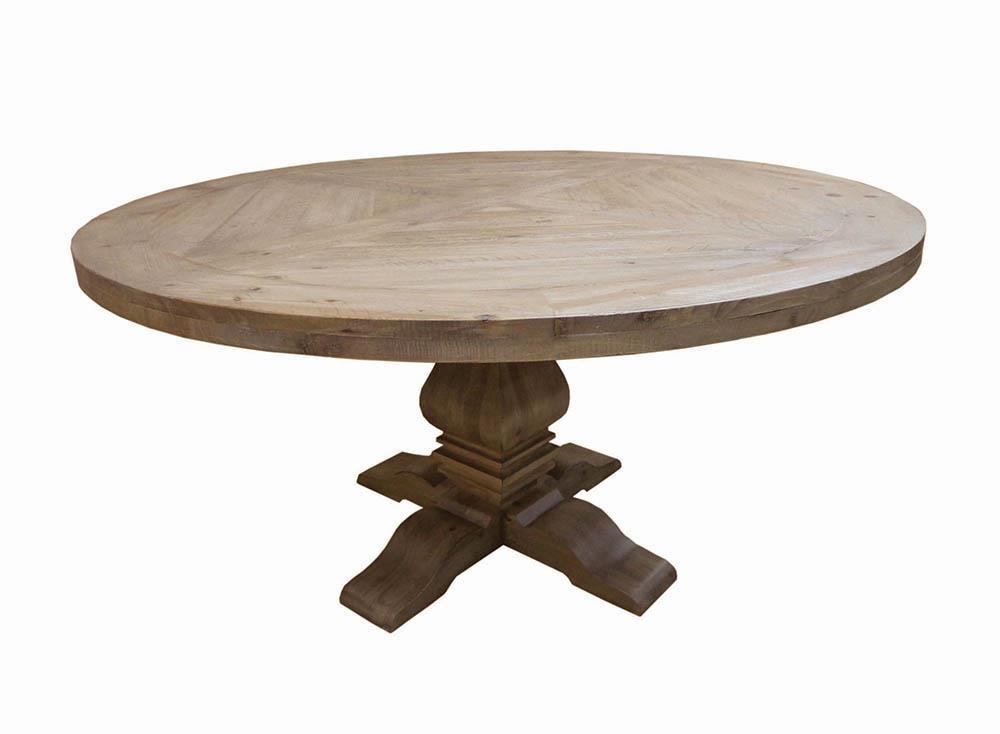 Florence Rustic Smoke Round Pedestal Dining Table by Coaster at Eve Furniture
