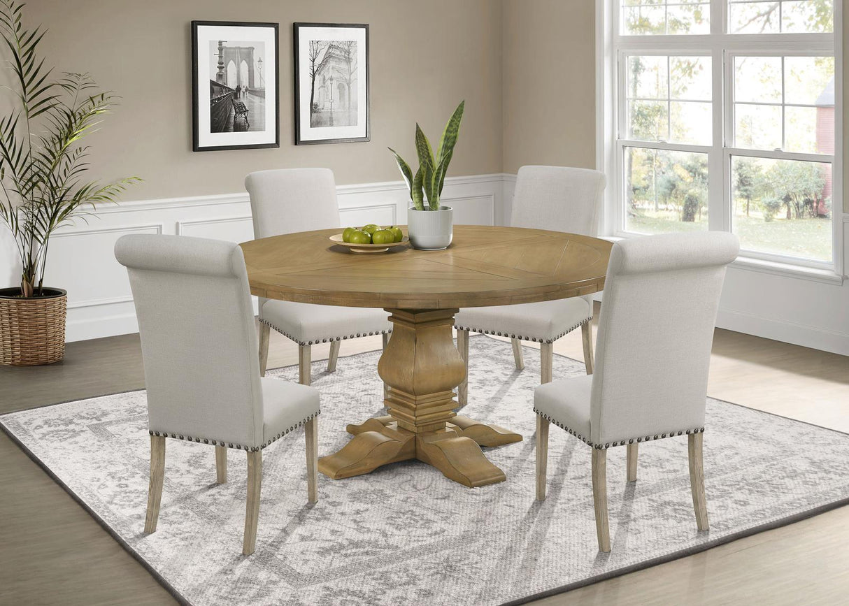 Florence Rustic Smoke/Beige 5-Piece Round Dining Set by Coaster at Eve Furniture