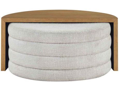 Florence Sand Nesting Cocktail Table with Castered Ottoman by Steve Silver at Eve Furniture