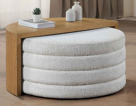 Florence Sand Nesting Cocktail Table with Castered Ottoman by Steve Silver at Eve Furniture