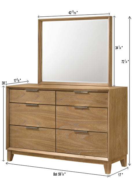 Florian Natural Upholstered Storage Platform Bedroom Set by Crown Mark at Eve Furniture