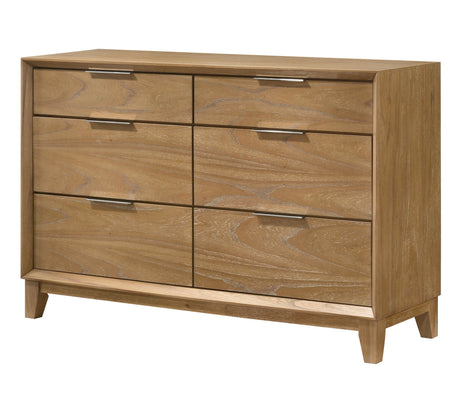 Florian Natural Upholstered Storage Platform Bedroom Set by Crown Mark at Eve Furniture