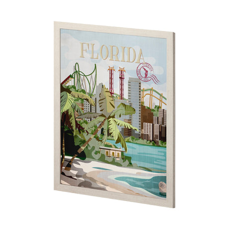 Florida Go USA (L) by Mercana Studio a Hand Embellished Decograph Framed Art Print by Mercana at Eve Furniture