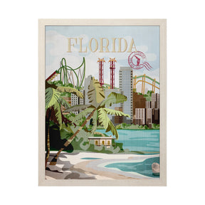 Florida Go USA (L) by Mercana Studio a Hand Embellished Decograph Framed Art Print by Mercana at Eve Furniture