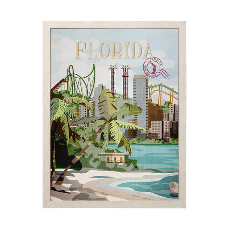 Florida Go USA (L) by Mercana Studio a Hand Embellished Decograph Framed Art Print by Mercana at Eve Furniture