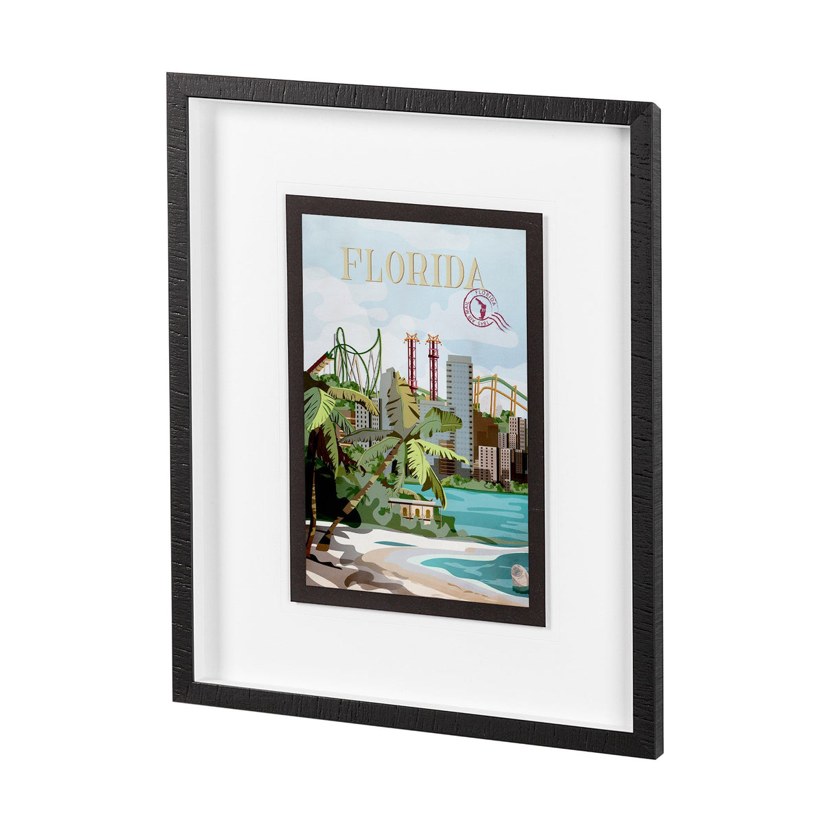Florida Go USA (M) by Mercana Studio a Framed Art Print Matted under Glass by Mercana at Eve Furniture