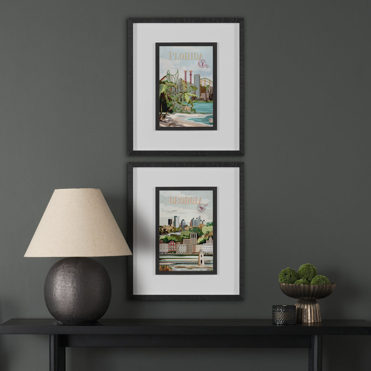 Florida Go USA (M) by Mercana Studio a Framed Art Print Matted under Glass by Mercana at Eve Furniture
