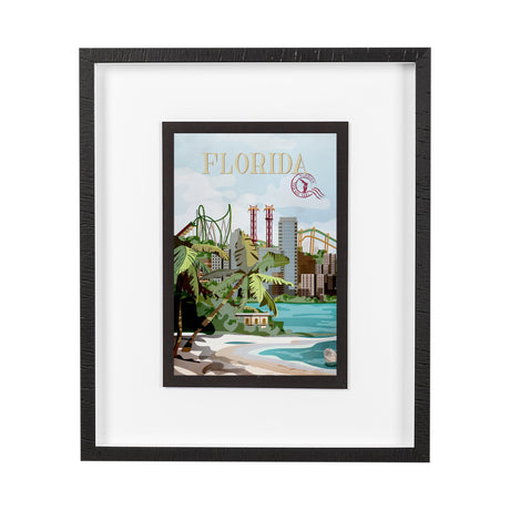 Florida Go USA (M) by Mercana Studio a Framed Art Print Matted under Glass by Mercana at Eve Furniture