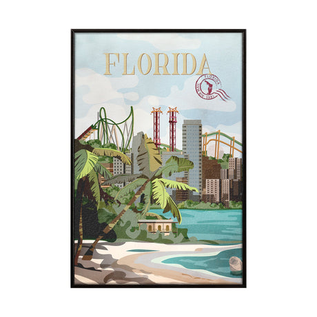 Florida Go USA (SM) by Mercana Studio a Hand Embellished Decograph Framed Art Print by Mercana at Eve Furniture