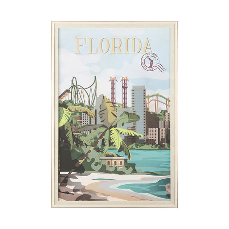 Florida Go USA (XL) by Mercana Studio a Hand Embellished Decograph Framed Art Print under Glass by Mercana at Eve Furniture