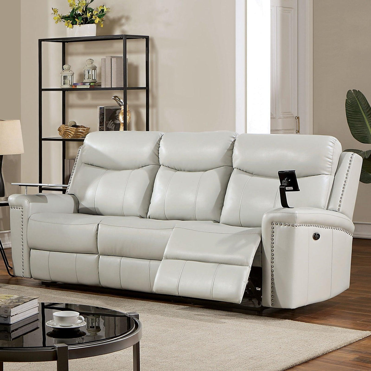 Florine Light Gray Power Sofa by Furniture of America at Eve Furniture
