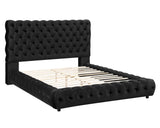 Flory Black King Upholstered Platform Bed by Crown Mark at Eve Furniture