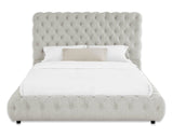 Flory Dove King Upholstered Platform Bed by Crown Mark at Eve Furniture