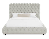 Flory Dove Queen Upholstered Platform Bed by Crown Mark at Eve Furniture