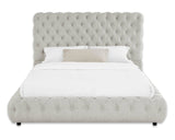 Flory Dove Queen Upholstered Platform Bed by Crown Mark at Eve Furniture