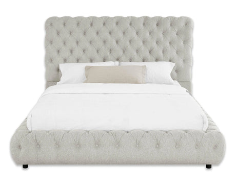 Flory Dove Queen Upholstered Platform Bed by Crown Mark at Eve Furniture