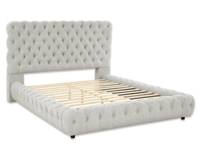 Flory Dove Queen Upholstered Platform Bed by Crown Mark at Eve Furniture