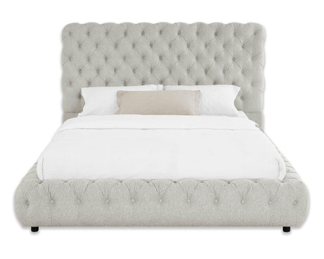 Flory Dove Queen Upholstered Platform Bed by Crown Mark at Eve Furniture